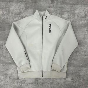 Puma x Ducati Motorcycle Full Zip White Mid Weight Jacket Size 2XL